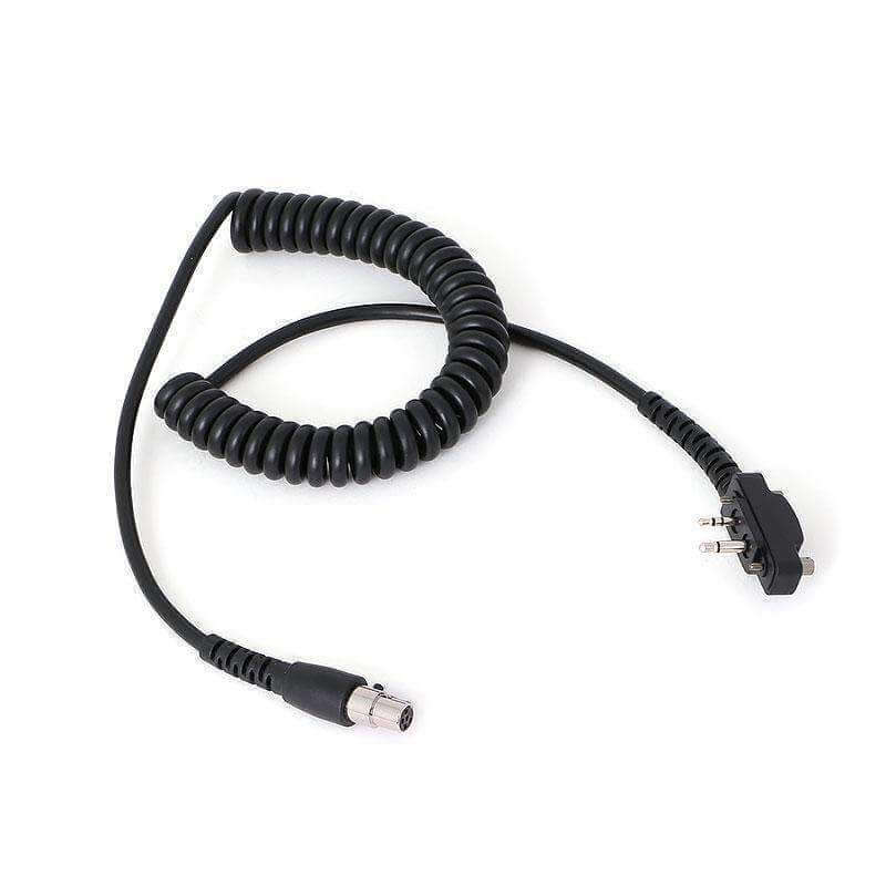 Cord Coiled Headset to Radio ICOM Bolt-On 2 Pin - $40.94