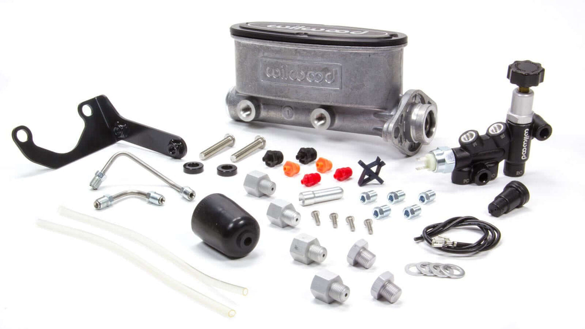 Alum Tandem Master Cylinder Kit w/ Bracket & Prop Valve 1in Natural - $359.29